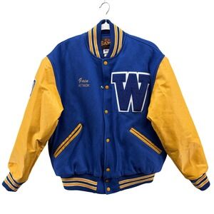 Williamson Lacrosse Varsity Jacket Mens Medium Blue Gold Game Sportswear USA